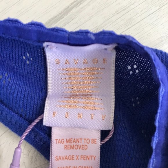 SAVAGE X FENTY Blue Long Sleeve Scoop Back Cropped Sleepwear Top NWT Size 2X - Picture 8 of 11